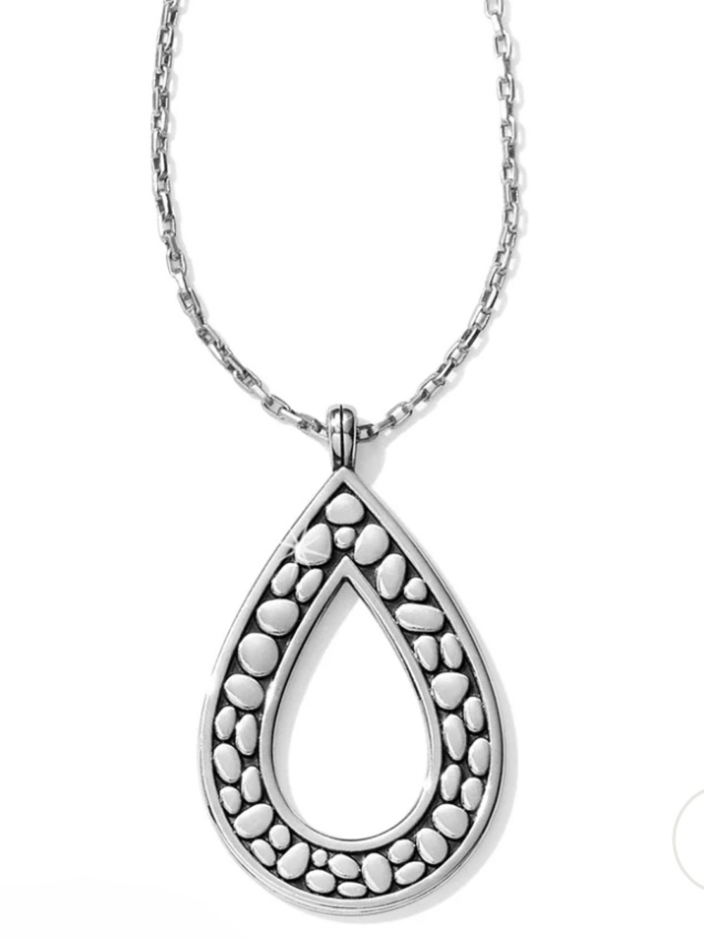 Brighton pebble  Teardrop Pendant Necklace - Picture 2 of 4